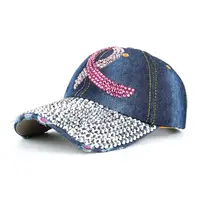 Chapeau de baseball à la mode d'été, ruban rose, cowboy dot diamond, casquette de baseball, vente en gros