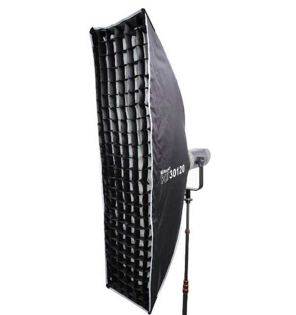 Triopo K3-30cm*120cm Quick Release Softbox with Bowens Adapter and Grid for LED and Flash Light for Photography and Studio Use