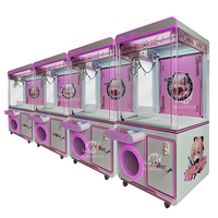 MAKER Grab Peluche Poupée Centre Commercial Griffe Machine Donner des Poupées En Métal Jeux D'arcade Jeu Rose Amour Poupée Machine