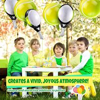 12 Ballons de Tennis et Ballons Raquettes en Aluminium pour Décoration de Fête de Tennis, Fournitures d'Anniversaire Thème Sportif