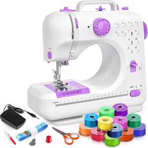 Máquinas de Coser Portátiles de Velocidades Alta y Baja con 12 Puntadas Incorporadas, Costura Inversa, Hilo Doble, Sobrehilado y para Remendar - Product Image 4