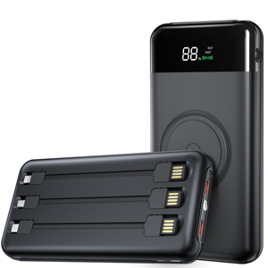 Nouveau 2025 Échantillon gratuit de produits avec logo personnalisé Portable câble intégré 20000mAh Banque d'alimentation sans fil à charge rapide de grande capacité - Product Image 4