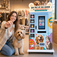 Máquina Expendedora Comercial de Etiquetas de Identificación para Mascotas, Grabador Láser para Etiquetas de Nombre de Perros y Gatos, para Centros Comerciales y Tiendas de Mascotas