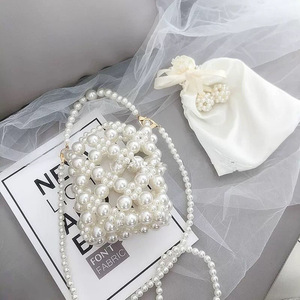 Tas Selempang Mini Silinder PVC Mutiara Musim Panas Baru untuk Anak Perempuan, Buatan Tangan, Berhias Manik-Manik, Penutup Tali Serut, Gaya Ultra-Fairy - Product Image 2