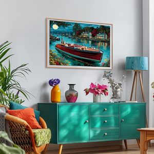<span class=keywords><strong>Puzzle</strong></span> en papier de 300 <span class=keywords><strong>pièces</strong></span> pour adultes et enfants - Jeu familial stimulant, cadeau amusant avec un design de bateau sur le lac, de chiens et de chats - Product Image 4