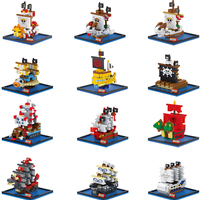 Nano Bricks Mini Pirate One Ship Building Blocks Pirate Ship Gift Sets Prizes Birthday Gifts Pack Toys for Kid