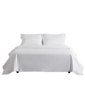 RTS Luxus 40S 260TC Bett bezug aus ägyptischer Baumwolle Satin Set Weiß Einfarbig Bett bezug Bettlaken Kissen bezüge Bettlaken Set