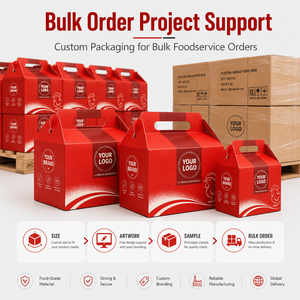 Caja de Papel para Alimentos con Asa, Impresa Personalizada, para Pollo Frito, <span class=keywords><strong>Comida</strong></span> Rápida para Llevar - Product Image 6