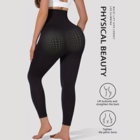 Faja Moldeadora de Cintura Alta para Mujer con Control Abdominal, Compresión Zonal, Efecto Abdomen Plano, Leggings Moldeadores Negros