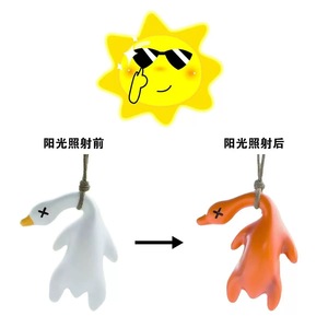Color Changing Roast Duck Car Ornament PVC Cartoon Keychain For Interior Decoration Lightweight Irregular Shape - Product Image 5