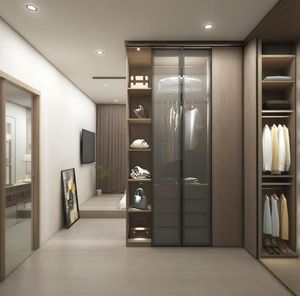 เฟอร์นิเจอร์ห้องนอนหรูหราทันสมัยปรับแต่งได้ ตู้เสื้อผ้าสีดำ ราคาไม่แพง - Product Image 6