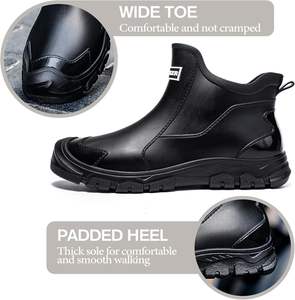 Gugifcto Unisex <strong>Wellington</strong> Boots <strong>Short</strong> Half Height Stylish Waterproof Non-Slip Rainy Day Slippery Floor Garden Shoes 36-48 EU - Product Image 5