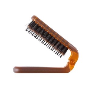 Peigne à crins de cochon pliable et portable pour voyage, maquillage féminin, cheveux bouclés, style volumineux, coiffure, logo personnalisé, plastique, usage domestique - Product Image 1