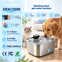 Fontaine à eau automatique portable pour chat de 10 L, distributeur d'eau pour chat, filtre en acier inoxydable, bol à eau pour chat d'intérieur antidérapant