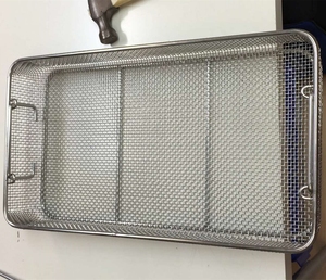 Manufacturer Custom-Make Stainless Steel Woven <strong>Wire</strong> Mesh <strong>Basket</strong> With Handle - Product Image 4