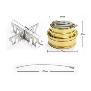 Portable Classic Outdoor Alcohol Stove Durable <b>Stainless</b> <b>Steel</b> Burner with Cross <b>Bracket</b> for Camping Cookware - Product Image 2