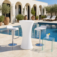 Table de bar LED en forme de sablier, étanche, résistante aux UV, anti-jaunissement, rechargeable, à changement de couleur, mobilier commercial LED pour l'extérieur