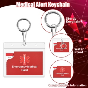 Portachiavi di Emergenza Medica con Carta d'Identità e Portafoglio con Porta Badge Richiudibile per Operatori Sanitari - Product Image 3