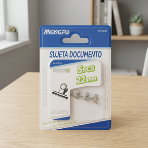Clips de Papel con Resorte de 22 mm, Niquelados, 5 Unidades, Organización de Documentos de Oficina, Imanes, Adhesivos para Notas, Papelería, Marca Mengfu - Product Image 2