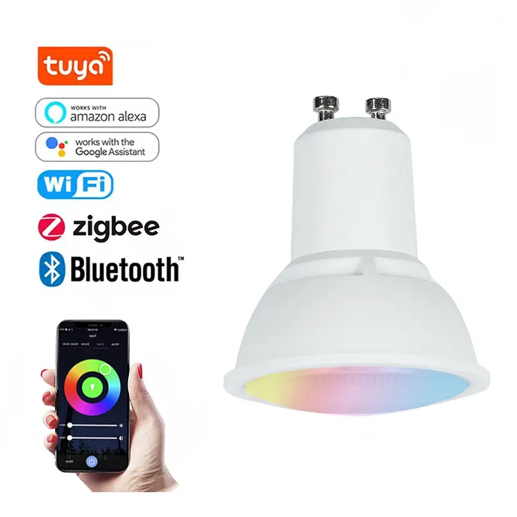 RGBW Smart Home Light Lamp Bulbs Wifi Control App Control Dimmable GU10 Plastic 110-240V Indoor Lighting CE/RoHs