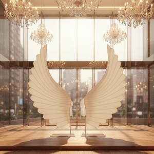 Wedding <strong>Stage</strong> <strong>Props</strong> Luminous Led Decorative Lights Floor Aisle Angel Wings Lights for Wedding Backdrop Decoration - Product Image 2
