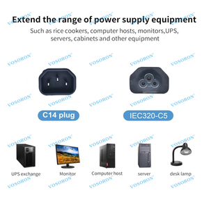 Bộ đổi nguồn góc phải IEC320 C14 sang C5, Bộ đổi nguồn mở rộng góc phải C14 sang C5 90 độ - Product Image 6