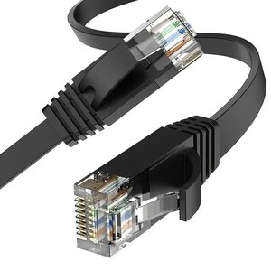 สายอีเธอร์เน็ต Cat6 แบบแบนจากโรงงานโดยตรง 32/30AWG ทองแดงเปลือย RJ45 UTP สายแพทช์คอร์ด ประหยัดพื้นที่ จัดระเบียบสายเคเบิลเครือข่ายบนโต๊ะทำงาน - Product Image 1