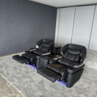 Cuir noir VIP meubles de théâtre de première classe intérieur de maison villa studio médias inclinable chaise maison cinéma luxe inclinables