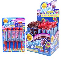 Fabriekslevering van aardbeiencola-smaak harde lolly's, fruitig zoet, cartoonvormig, zakformaat, 60g, 24 maanden houdbaarheid