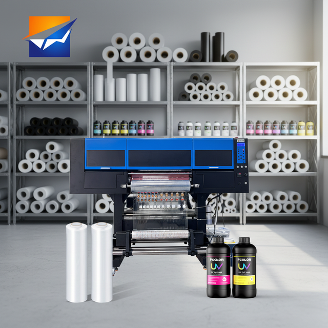 Industry UV DTF Printer Multicolor A1 Size Roll Printer Crystal Label Film Printing for Glass Metal Plastic Surfaces Uv Printer