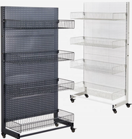 Rayonnage de gondole à panneau arrière perforé réglable Étagères de supermarché Présentoirs en métal Étagère commerciale Wisda