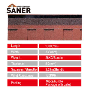 Feutres de toiture de haute qualité Bitume Asphalte Matériau Bardeaux en fibre de verre laminé étanche pour toiture de villa - Product Image 4