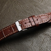 Bracelet de montre Lionorm OEM pour homme, en cuir de veau à motif crocodile, confortable, personnalisé, 18, 20, 22, 24 mm, doux et respirant