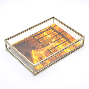 Livraison gratuite, en stock Boîte en verre et <span class=keywords><strong>laiton</strong></span> couleur argent, avec ou sans compartiment/séparation, 9 couleurs, livraison gratuite - Product Image 5