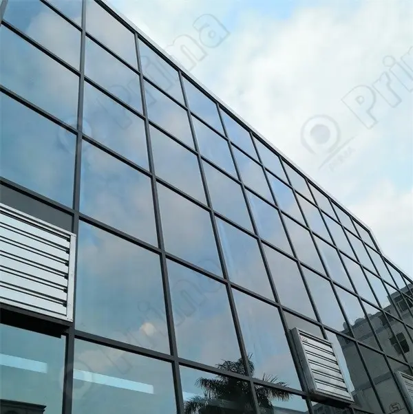 Prima Sound proof hollow insulated glass units sistema di costruzione di facciate esterne tenda di vetro in alluminio termico con doppi vetri wal