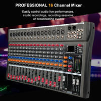 Console de Mixage Professionnelle INSIGAI 16 Canaux, Table de Mixage Amplifiée USB, Système Audio Live 16 Canaux