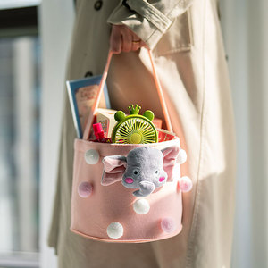 Panier de Pâques Lapin Mignon, Sacs Cadeaux Polyvalents en Plastique et Feutre pour Enfants de 5 à 7 Ans, Cadeaux de Fête de Pâques - Product Image 5
