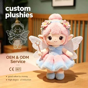 OEM/ODM Cute Pink-Haired <strong>Fairy</strong> Plush Toy with Iridescent Wings Customized Plush <strong>Doll</strong> - Product Image 1