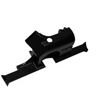 Pièces tournées sur commande par usinage CNC de précision 5 axes, articulation de bras robotique, lien courbé, support en aluminium, support de montage noir