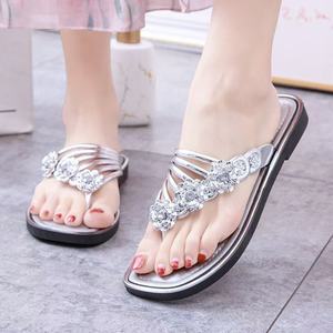 Nouvelles pantoufles pour femmes, sandales d'été, nouvelles chaussures plates <span class=keywords><strong>argent</strong></span>ées pour femmes, pantoufles décontractées pour femmes, tongs pour femmes - Product Image 2