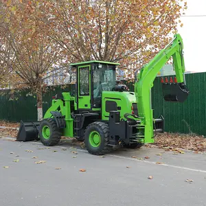 EPA Euro V 1ton inşaat makinesi 4x4 kompakt traktör ön kazıcı ekskavatör yükleyici satılık