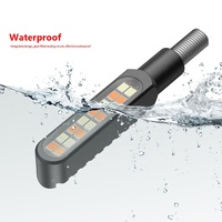 Tout nouveau 12V dynamique CNC double indicateur LED véritable ambre DRL conduite lampe de frein motos séquentiel eau coulant clignotant