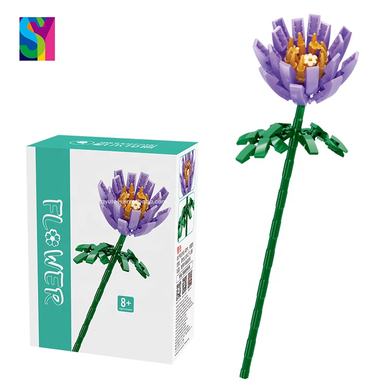 2021 hot selling building block toys the best gift for children to practice hands-on skills flower building block