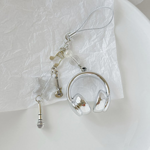 ห่วงคล้องโทรศัพท์มือถือรูปหูฟังดนตรี  จี้ห้อยกระเป๋าแบบปรับแต่งได้ พวงกุญแจรูปโน้ตดนตรี ดีไซน์สร้างสรรค์ คุณภาพสูง - Product Image 6