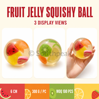 Southpeak Toy Vaseline Fruit Jelly Squishy Ball Doorzichtige Ronde Fruit Inserts Knijp Fidget Sensorische Cadeau Collectie Groothandel WS