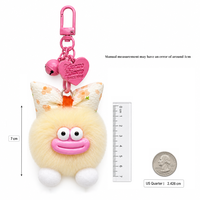 Porte-clés en peluche mignon en fourrure de lapin Rex, breloque de sac lapin moelleux, pendentif de mode, accessoire fantaisie, vente en gros, OEM, ODM, personnalisé