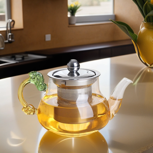 600毫升咖啡玻璃茶壶，带不锈钢滤网定制耐热茶水瓶装水，适用于家庭厨房酒吧 - Product Image 5