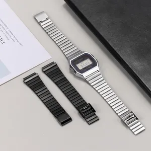 Vintage Metal Watch Strap for Casio SGW400 F91W F84 F105/108/A158/168 AE1200/1300 High Quality 18mm Stainless Steel Wristband