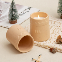 Récipients à bougies de style européen avec diffuseurs d'arômes en céramique ménagers sur mesure Bougies en céramique à relief personnalisées Bocaux vides
