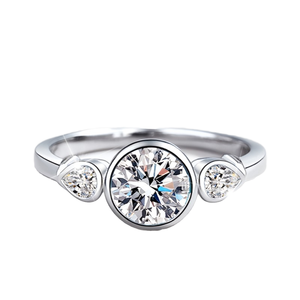 Anillo de Eternidad de Plata de Ley 925 para Mujer, Color D, Moissanita Brillante, Diseño Geométrico Irregular, Joyería Fina Exquisita - Product Image 4